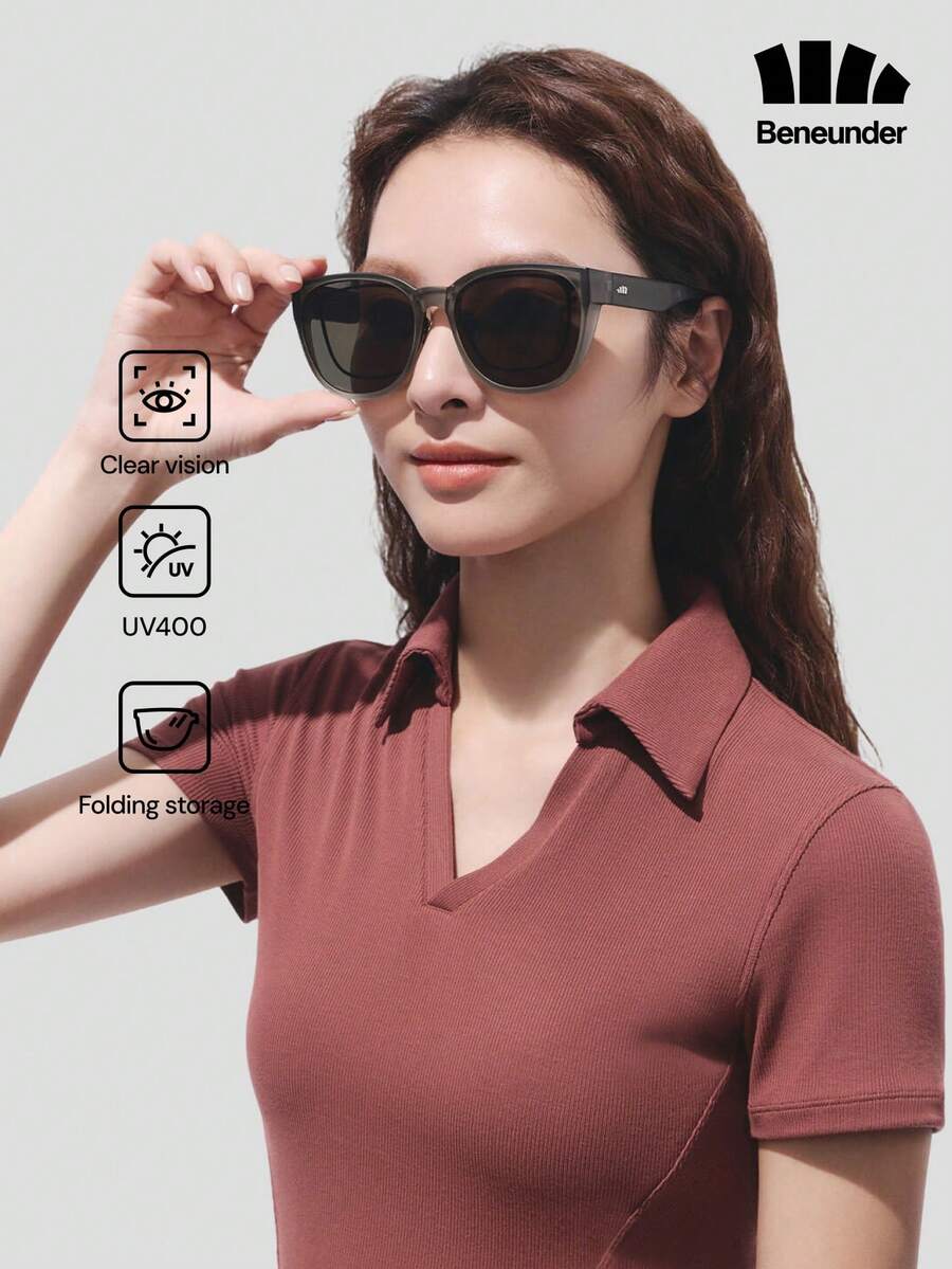 Beneunder Boston Frame 可折疊近視時尚眼鏡 FD011 - 深灰色 - 查看 1