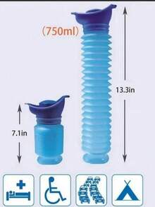 Purple Portable Car Urinal + 750ml Foldable Portable Urinal, Leak-Proof Reusable Travel Potty, Suitable For Car, Camping, Road Trip, Outdoor Use, Unisex For All Ages - A - View 9