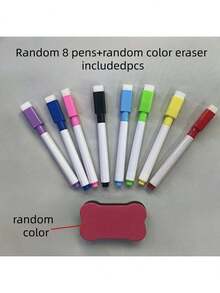 8 Colors Dry Erase Markers With Erasers, Suitable For Office Whiteboards, Calendars, Fridges, Creative Holiday Gifts, Back To School Supplies, Etc. - Multicolor - View 18