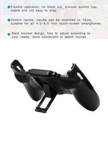 3-In-1 Mobile Game Controller With Joystick And Phone Holder, ABS Material, Stretchable Gamepad, Compatible With 4.5-6.5 Inch Smartphones, Suitable For Shooting And MOBA Games - Black - View 10