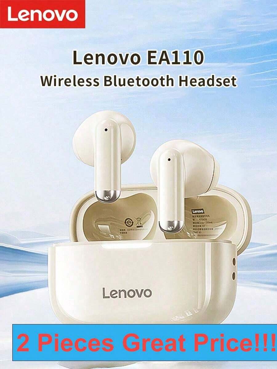 Lenovo 兩件裝置聯想EA110無線藍牙耳機, 高畫質通話, 長續航力智慧觸控, 支援安卓蘋果