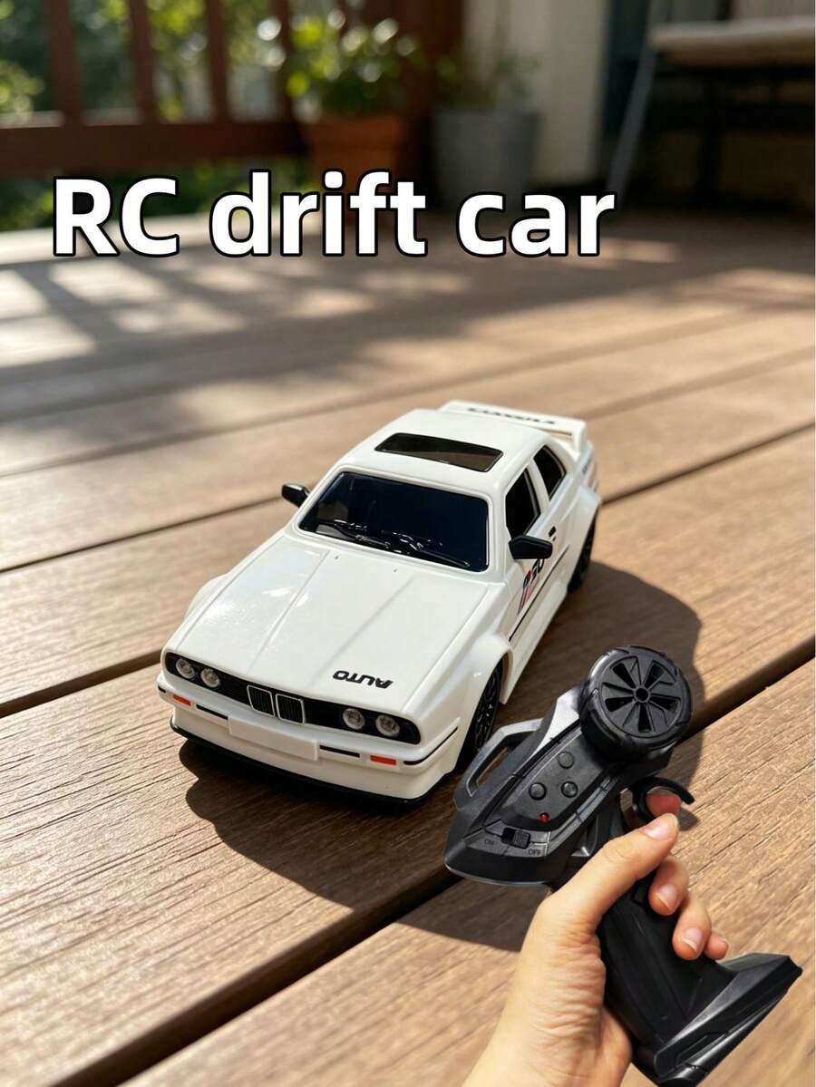Remote Control Car With LED Lights And Replaceable Drift Tires, RC Car For Hobbyists, Outdoor Toy, Car Game, Boys Toy, Children's Remote Control Car, Kids Car, Car Toy - White Remote Control Drift Car - View 1