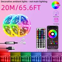 3-100ft RGB LED Strip Lights, App And 44-Key Remote Control, Music Sync Color Changing Light Strip With Timer Function, Adjustable Brightness, Suitable For Bedroom, Game Room, Home Decor, Kitchen, Living Room, Party Decoration And More DIY Modes - 3535RGB - 查看 14