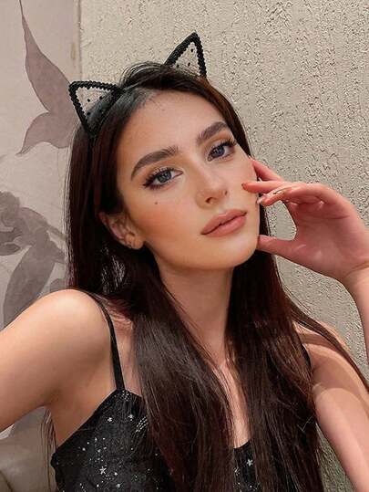 1 băng đô tai mèo ren nữ phong cách sexy, phụ kiện tóc dễ thương kèm dây buộc tóc cho Ngày Valentine và Giáng sinh, phụ kiện hoàn hảo cho tiệc chủ đề đám cưới, quà tặng tiệc vui nhộn và đạo cụ nhập vai người lớn, quà tặng lý tưởng cho Ngày Nhà giáo, trang trí sự kiện chủ đề Giáng sinh, phối đồ Valentine và mặc hằng ngày