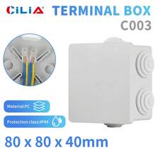 CILIA Splashproof Square Junction Box IP44 Outdoor Electrical Wire Enclosure Plastic Surface Mount Connector Box 80x80x40mm 100x100x50mm - Square - View 2