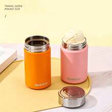 1pc 220ml/260ml Stainless Steel Pocket Cup, Minimalist Compact Insulated Cup, Cute Suitable For Boys And Girls, Portable Gift Cup - Multicolor - View 6