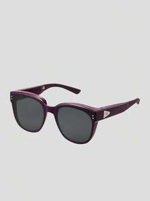Beneunder Large Round Frame Foldable Prescription Fashion Glasses FD008 - Purple - View 9