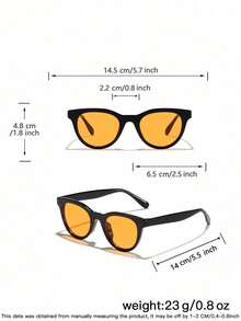 1pc Unisex Kids Cat Eye Frame Fashion Glasses, Casual Cool Street Style, Suitable For Daily Outdoor Activities And Play, Comes With Glasses Case - Multicolor - View 11