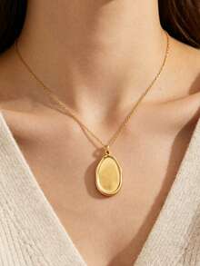 5pcs 18K Gold Plated Stainless Steel Irregular Blank Bezel Findings Oval Round Pendant Charm BraceletTrays For Handmade DIY Jewelry Craft - Pendant - View 3