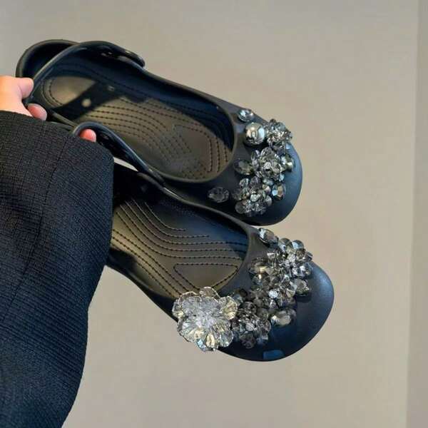 Encantos de zapatos de cristal plateado, elegantes decoraciones de zapatos con strass DIY para zuecos, accesorios de perlas brillantes, regalo de fiesta Y2K
