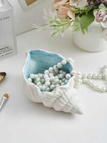 1pc Starfish & Seashell Jewelry Tray And Key Bowl, Jewelry Storage Tray, Suitable For Home Living Room And Dining Room Tabletop Decor, Film And Television Shooting Props, Perfect Valentine's Day Gift - Multicolor 2 - View 3