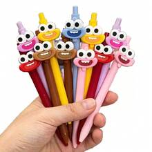 Back To School Season 10/5/1 Pack Creative Smiling Face Ballpoint Pens - Back To School Stationery, Candy-Colored Pen Body With B, First Day Of School - Multicolor - View 6