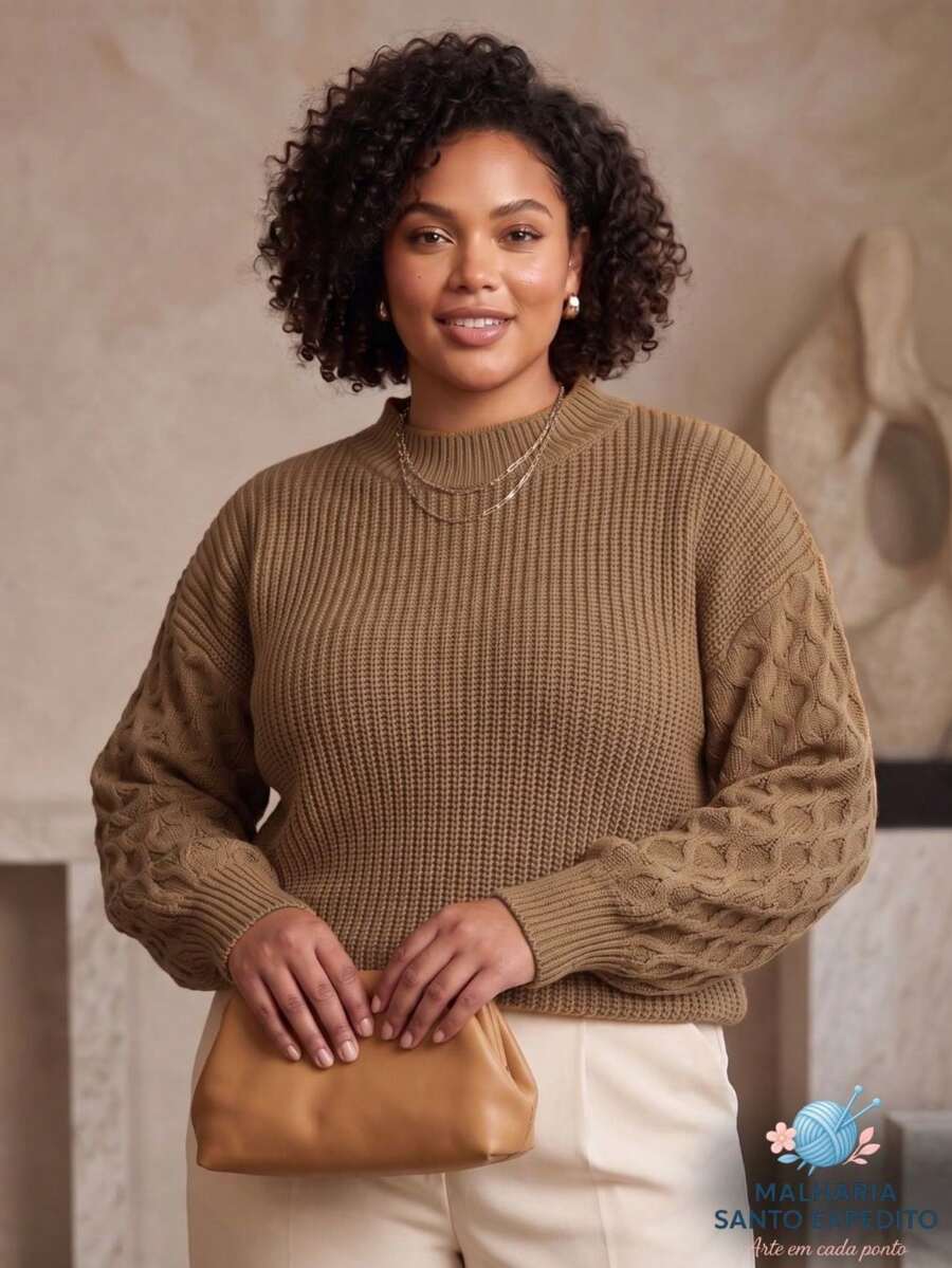 Plus Size Sweaters - Velvet - View 1