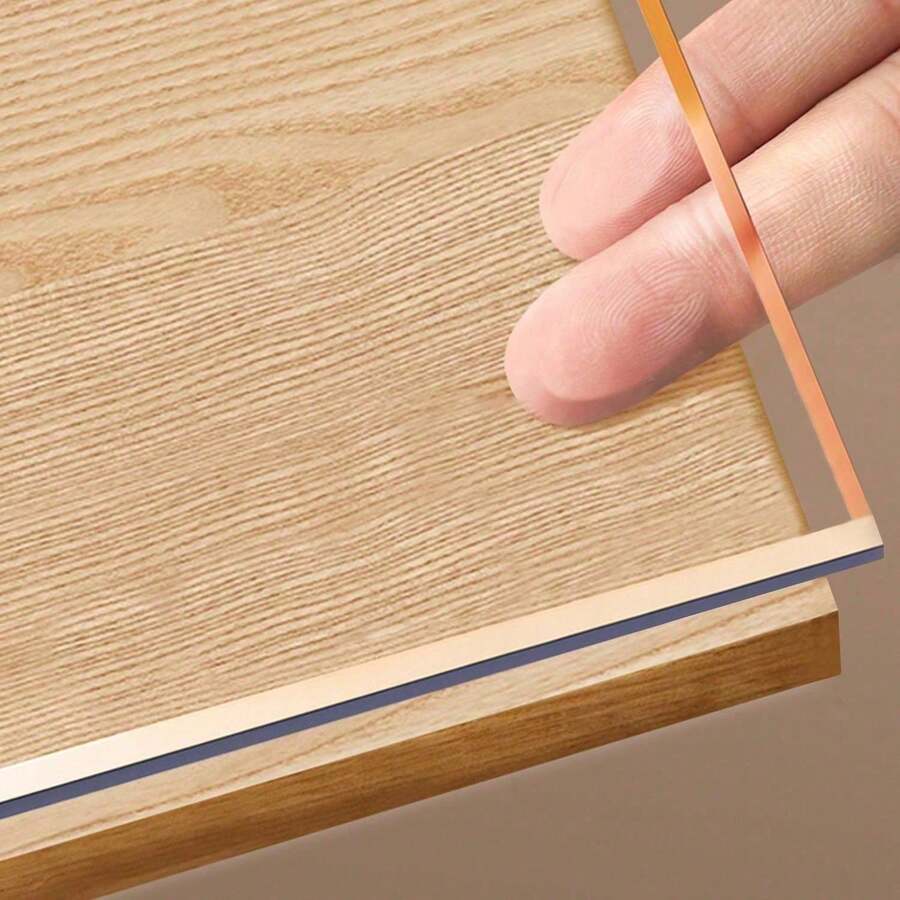 PVC Transparent Rectangular Tablecloth 0.25mm Thick - Scratch-Resistant Heat-Resistant Tabletop Protector, High Quality Suitable For Dining Table, Coffee Table, Desk And Other Home, Hotel, Office Use (Easy Installation) - White - View 1