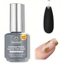 Beetles 1PCS 15ML Chrome-Proof Matte Top Coat, HEMA-Free No Wipe UV Gel Top Coat, Powder-Resist Matte Finish For Chrome Nail Powder & Detail Nail Art - View 1