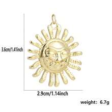 1pc Copper Asymmetrical Heart & Sun Pendant DIY Bracelet Necklace Anklet Charm, Niche Layering Accessory For Best Friends, Valentine's Day, Beach Vacation, Coworker Gift, Mother's Day - Multicolor - View 39