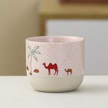 1 pezzo Tazza da caffè espresso in ceramica vintage con paesaggio desertico e cammello, tazza per latte art con design bicolore, stile INS, tazza da tè pomeridiana per la casa, regalo per le vacanze per famiglia, amici e colleghi - 1 pz - Visualizzare 6