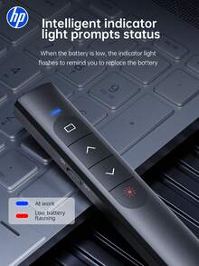 HP USB Hub Wireless Presentation Remote, Presentation Clicker With Hyperlink And Volume Control, Compatible With PowerPoint Office, Keynote/PPTPC/Laptop, Includes Storage Bag - View 5