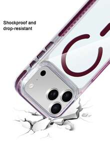 Koolife 1 buah Casing Pelindung Ponsel Transparansi Tinggi 2.0mm dengan Pengisian Daya Nirkabel Magnetik, Dudukan Lubang Tali yang Dapat Dilepas, Inlay Warna Samping, Bingkai Lensa Epoksi Cetakan Satu Bagian, Casing Pelindung Ponsel Cakupan Penuh Kompatibel dengan iPhone 18 Pro/18 Pro Max/17 Pro Max/Apple 17/Apple 17 Pro/Apple 17 Air/16/16 Pro/16 Plus/16 Pro Max/Apple 11/11 Pro/11 Pro Max/Apple 12/12 Pro/12 Pro Max/13/13 Pro/13 Plus/14/14 Pro/14 Plus/14 Pro Max/15/15 Pro/15 Plus/15 Pro Max - ceri - View 4