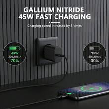 The New 45W GaN Ultra Fast Charger (European Standard Plug) Is Compatible With IPhone 17/16/15/14/13/12 Series, Compatible With Samsung Series, Suitable For Mobile Phones/Tablets/Laptops And Other Devices, Suitable For Travel/Dormitory/Home Multi Scenario Use - View 3