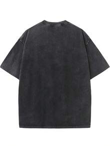 Washed Cotton MAMACITA Black Printed Curved Top, Premium Batik Cotton Fashion Tee, All Season Daily Wear,  2026 Summer Casual Short Sleeve Tops - 黑色1 - 查看 2