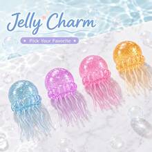 1pc Jellyfish Squishy Soft Rubber Toy, Glitter Jellyfish Squeeze Toy, Soft Slow Rebound Sensory Stress Relief Fingertip Toy, Anxiety Relief, Cute Handheld Toy, Suitable For All Ages, Blue Color, Perfect For Birthday, Christmas, Halloween And Easter Holiday Gifts - Multicolor - View 12