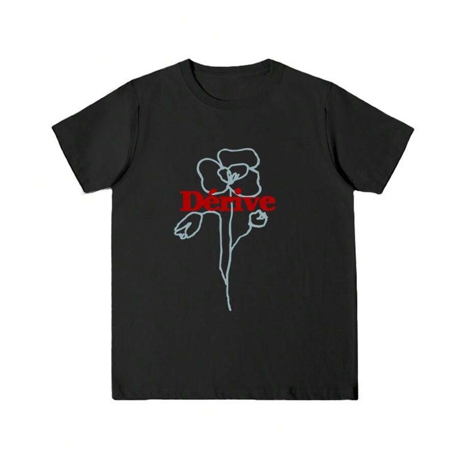 Cross-Border Foreign Trade American Retro Letter Print T Women's Summer New Slim-Fit Versatile Short-Sleeve Top - 黑色 - 查看 1