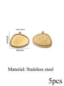 5pcs 18K Gold Plated Stainless Steel Irregular Blank Bezel Findings Oval Round Pendant Charm BraceletTrays For Handmade DIY Jewelry Craft - Pendant - View 8