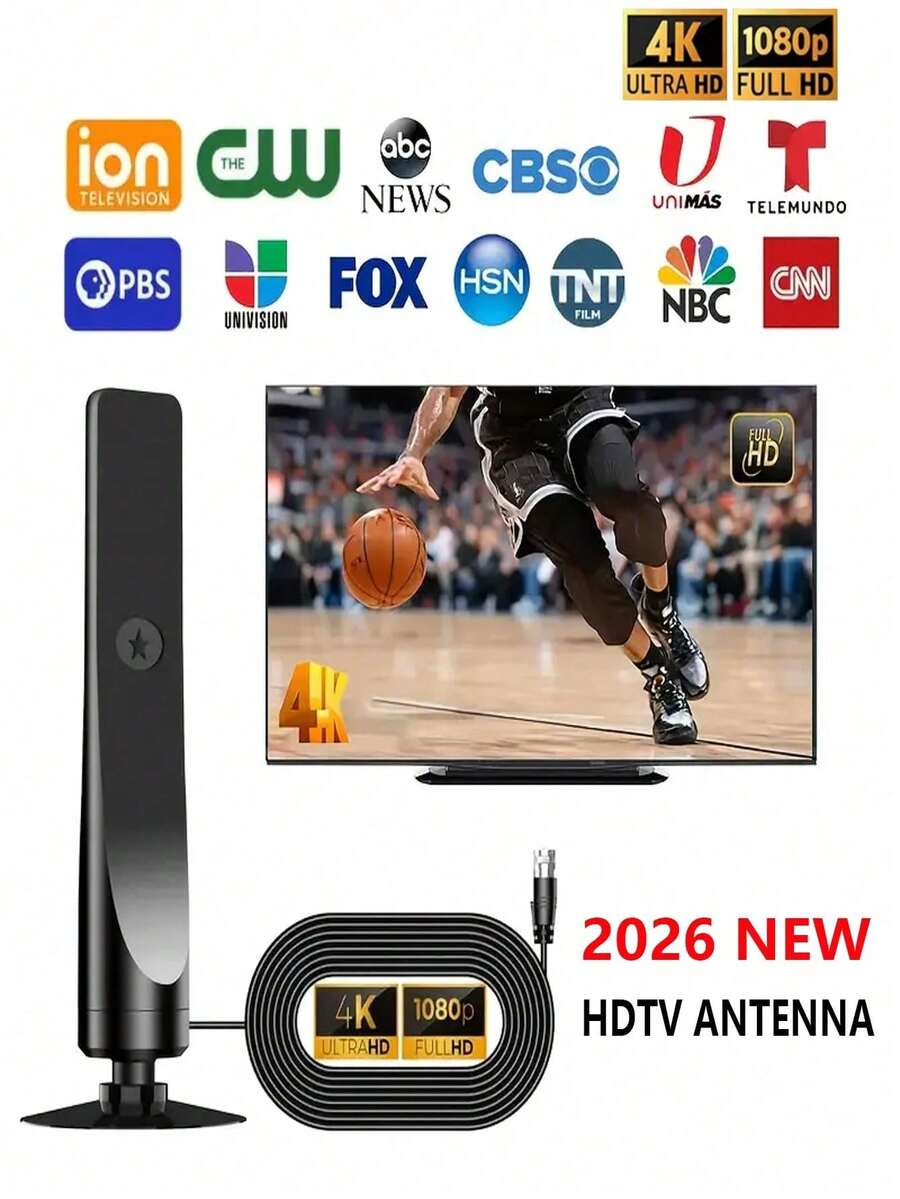 2026 New Smart TV Indoor Antenna, Digital Indoor TV Antenna For Long-Distance Local Channel Reception, With Strongest Signal Booster, Easy Installation Digital HDTV Antenna - View 1
