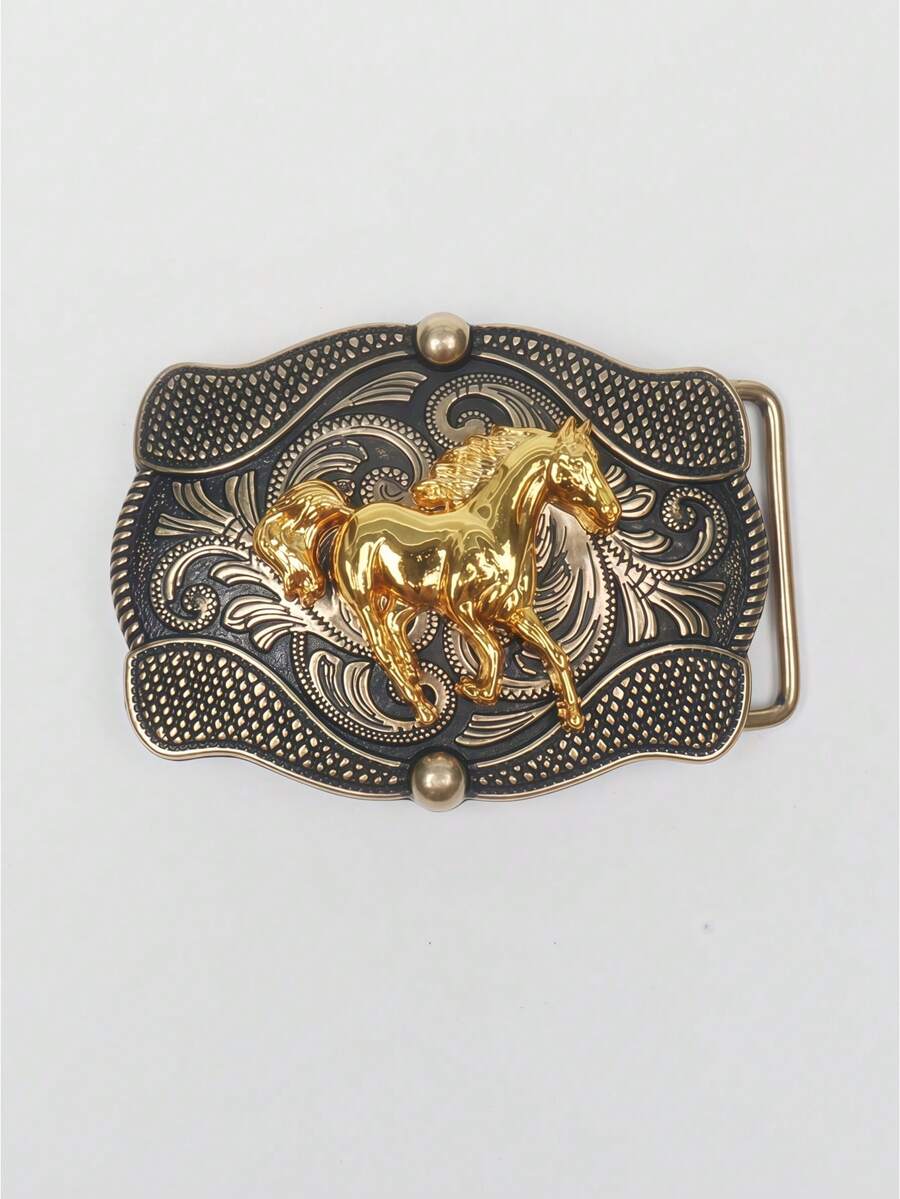 1件西式腰帶扣,鋅合金材質,動物壓花設計,寬版腰帶扣 - BH2020 - 查看 1