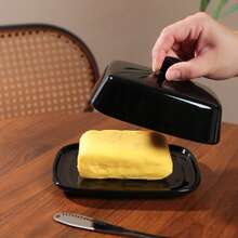 Ceramic Butter Dish With Lid, Keeps And Fresh, Durable Butter Tray For Daily Home Use, Dishwasher And Refrigerator , Kitchen Home Gift - View 8