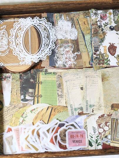 200 PCS Scrapbooking Supplies Journal Decoration Stickers Material Paper For Handmade Scrapbooking Supplies, Laptop, Phone Stickers, Suitcase