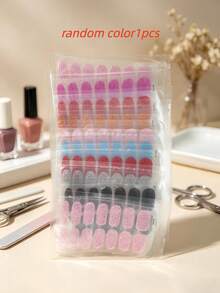 1pc Pink Glitter Self-Adhesive Gel Nail Stickers, Practical Nail Art Supplies Designed For Women's Home DIY Manicure. Featuring A Delicate Sparkling Glitter Texture With A Gentle And Romantic Pink Tone, The Self-Adhesive Gel Design Is Easy To Apply Without Complex Nail Art Tools, Making It Simple For Beginners To Use. The Stickers Adhere Well And Are Resistant To Peeling, Adding A Full Sense Of Atmosphere To Your Fingertips, Allowing You To Easily Achieve Salon-Quality Manicure Effects At Home. During Leisurely Home Moments, You Can Freely Change Your Fingertip Style, Create Exquisite Fingertip Looks For Yourself, Or Give Them As Small Gifts To Beauty-Loving People Around You. - Multicolor - View 7