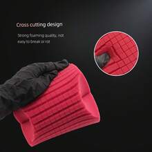 Car Wash Sponge, Large Red Scratch-Resistant Car Wash Sponge, Durable Cross-Grid Sponge, Suitable For Multi-Purpose Cleaning Of Car Body Surfaces - A - View 7