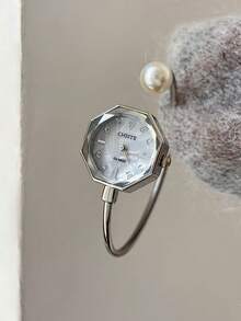 1 buah Jam Tangan Quartz Wanita Klasik Fashion untuk Bisnis Warna Emas/Perak, Cocok untuk Pemakaian Sehari-hari, Hadiah Ulang Tahun/Wisuda, Pesta Kasual - Perak - View 1