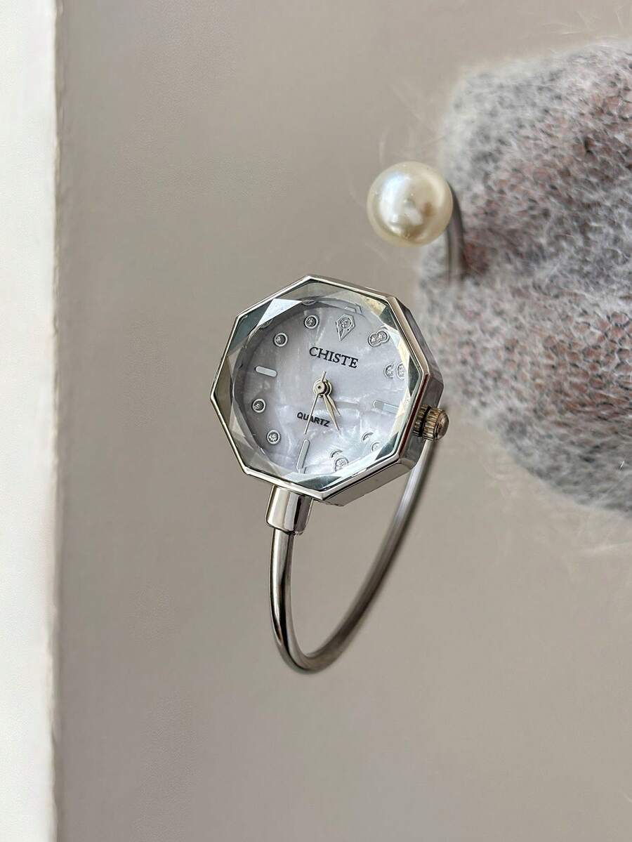 1 buah Jam Tangan Quartz Wanita Klasik Fashion untuk Bisnis Warna Emas/Perak, Cocok untuk Pemakaian Sehari-hari, Hadiah Ulang Tahun/Wisuda, Pesta Kasual - Perak - View 1