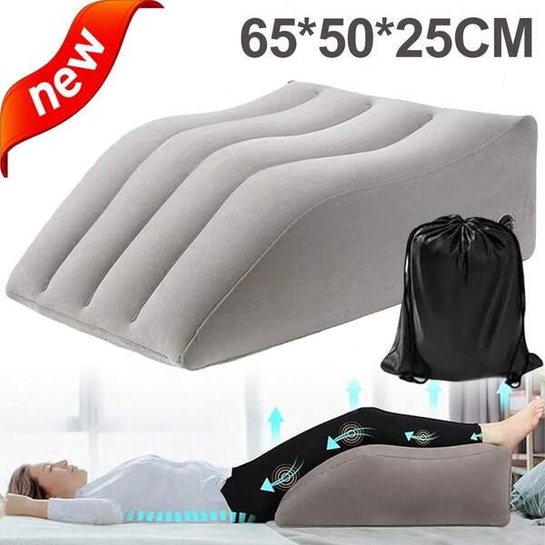 Inflatable Pillow With 45° Tilt Ergonomic Support Cushion For Legs Waist Knees Portable Rest Pad Home Office Camping Picnic Travel