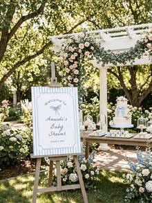 Custom Milestone Growth Canvas - Personalized Blue Stripe Bow Kids Name Sign, Watercolor Coquette Nursery Wall Art New Baby Birthday Keepsake Gift. - Multicolor - View 5