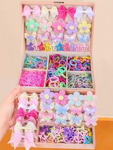 837/8pcs Rhinestone Bow Rainbow Hair Accessories Set, High Elasticity Hair Ties And Multi-Style Hair Clips, Vintage Sweet - Suitable For Girls And Women, Daily School, Date, Vacation - Multicolor - View 15