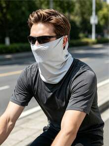 1 pieza Máscara facial de protección solar para ciclismo al aire libre con protector de cuello y bucle para orejas de seda de hielo - Mascarilla facial con protector solar - Ver 3