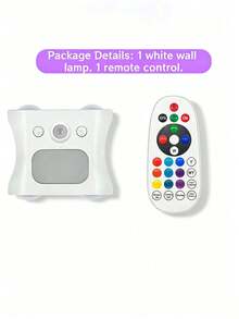 1 pieza Luz de pared LED, Luz con sensor de movimiento, Luz decorativa con degradado RGB, Luz nocturna regulable, Modo de sensor de Body humano + Control remoto de doble control, Adecuada para entrada, escaleras, pasillo, mesita de noche, escritorio y armario, Perfecta para diversas decoraciones de ambiente. (Capacidad de batería 1200 MAh) - Lámpara de pared RGB - Máx. - Ver 13