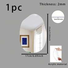 1pc Asymmetrical Acrylic Mirror Wall Sticker, Asymmetrical Shaped Acrylic Mirror, Unique Design, Home Decor, Kids Room Decorative Mirror - Multicolor - View 12