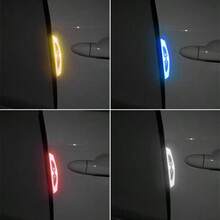 4pcs Car Door Edge Anti-Scratch Reflective Strips, Bumper Anti-Collision Warning Safety Sticker - Classic - View 5