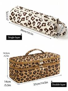 1pc Floral Double Layer Hair Tool Storage Bag, Cute Large Capacity Makeup Organizer Bag, Can Store Hair Dryer, Styling Tools, Travel Hair Tools, Curling Iron, Hair Dryer, Hair Clips, Straightener, Perfect For Travel, Valentine's Day, Christmas, Mother's Day Gift, Home And Travel Essential - Multicolor - View 11