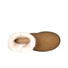 UGG Mini Bailey Button II Boot 羊皮 加絨 短筒 雪靴 女款 栗色 - 紫紅色 - 查看 5