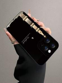 Star Moon Tower Pattern Phone Case, Waterproof Durable Dust-Proof Fashion Minimalist With Camera Protection, Black Matte Texture Full Coverage Protective Phone Shell, Suitable For IPhone 18/17/16/15/14/13/12/11/7/8/XR/XS/Plus/Pro/Pro Max And Galaxy S/A Series, Perfect Gift For Friends, Family, Girlfriend, Boyfriend, Ideal Holiday Gift. - Black - View 5