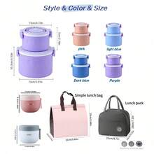 Pink Lunch Box - 2pcs Set - Cake Shaped, Stackable, Food Divider, Food Storage Container, Fruit Bento Box, Picnic Box, Sealed Refrigerator Storage Box, Office Worker Lunch Box - View 9