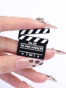 1pc Boxed Movie Clapperboard Enamel Brooch, Inspirational Slogan "You Are The Protagonist" Badge, Atmospheric Film Pin, Backpack Jacket Hat Decoration Gift - Multicolor - View 9