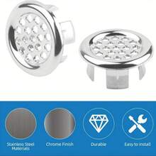 3pcs/Set, Sink Filter Drain Strainer Set, Fine Mesh Stainless Steel Food & Hair Catcher With ABS Overflow Stopper Rings, Round Removable Basket, Rustproof Easy-Clean Design, For Kitchen & Bathroom Sink, Universal Drainage Protector, Practical Househo - Strainer + Net Ring - View 10