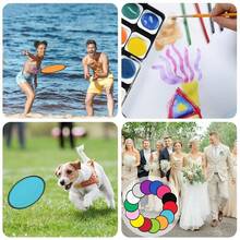 Foldable Fan With Bag, 9.8 Inch DIY Fabric Folding Fan, Suitable For Outdoor Games, Birthday Party Gifts And Giveaways - Multicolor - View 2